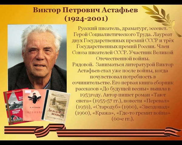 Рубрика «От А до Я по книжным полкам» АСТАФЬЕВ  ВИКТОР ПЕТРОВИЧ